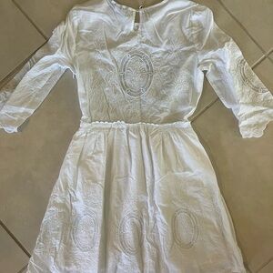 White Lace Medallion Dress